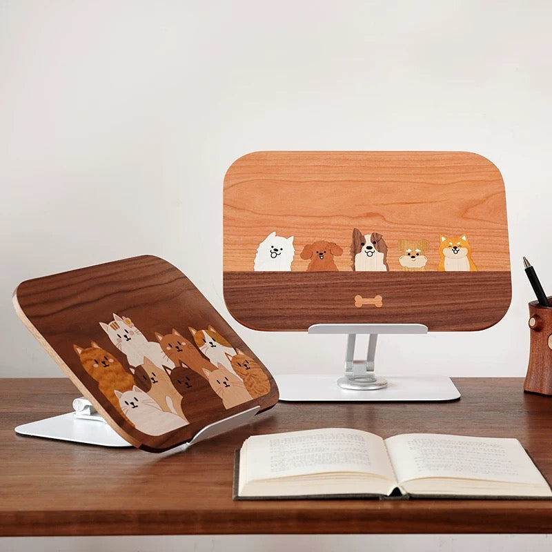 Bookwell 360° Adjustable Walnut Stand for Books and Tablets