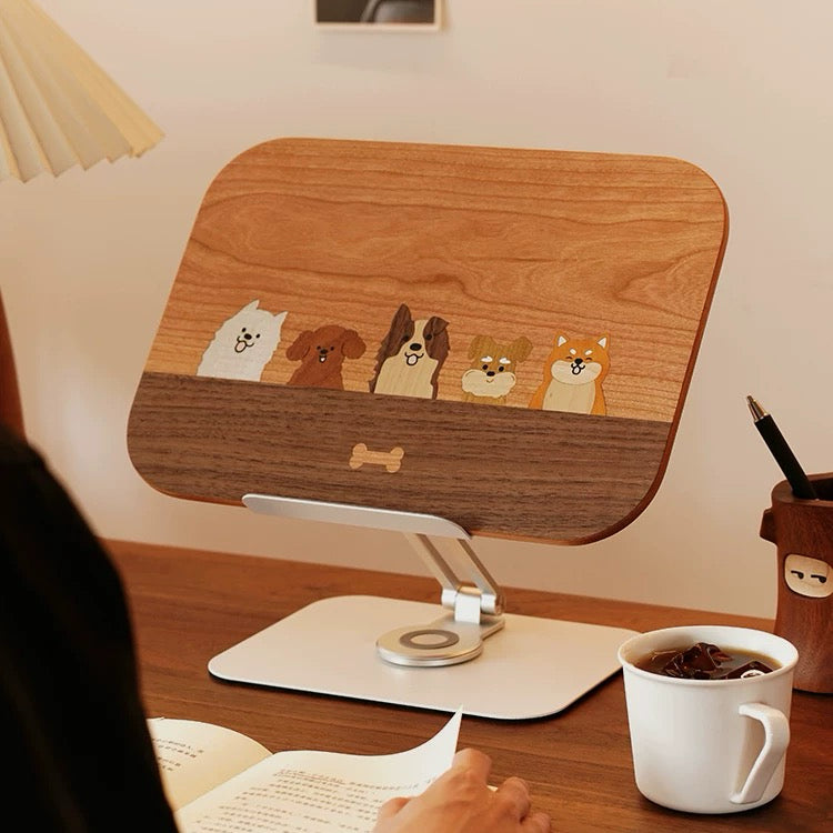 Bookwell 360° Adjustable Walnut Stand for Books and Tablets