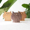 Japanese-Style Wooden Cat Coasters