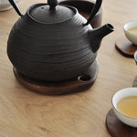 Kitchen Heat-Resistant Wooden Trivet – Round Walnut Style