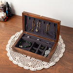 Lunara Chocolate Black Walnut Jewelry Box on dresser