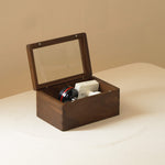 Markwell Solid Walnut Storage Organizer Box for Stamps