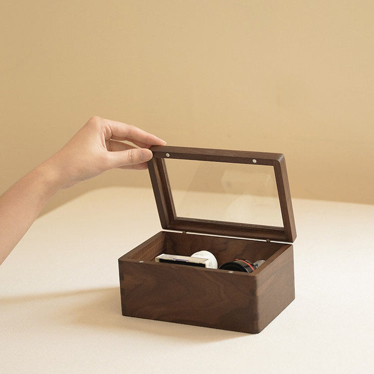 Markwell walnut box for storing and organizing stamps