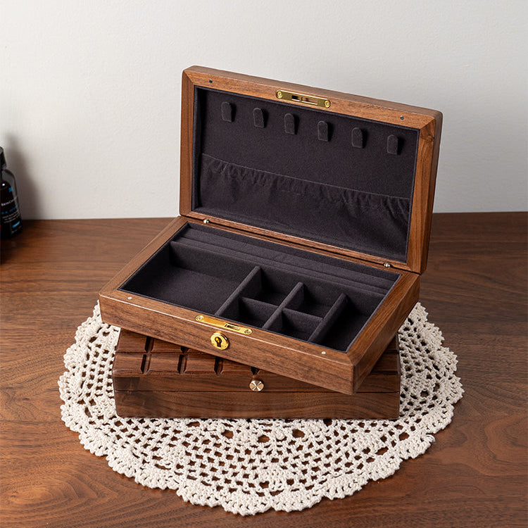 Minimalist Lunara Chocolate Black Walnut Jewelry Box design