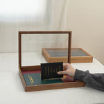 Minimalist walnut organizer for documents and folders