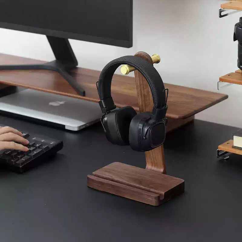 Miura handcrafted walnut headphone stand