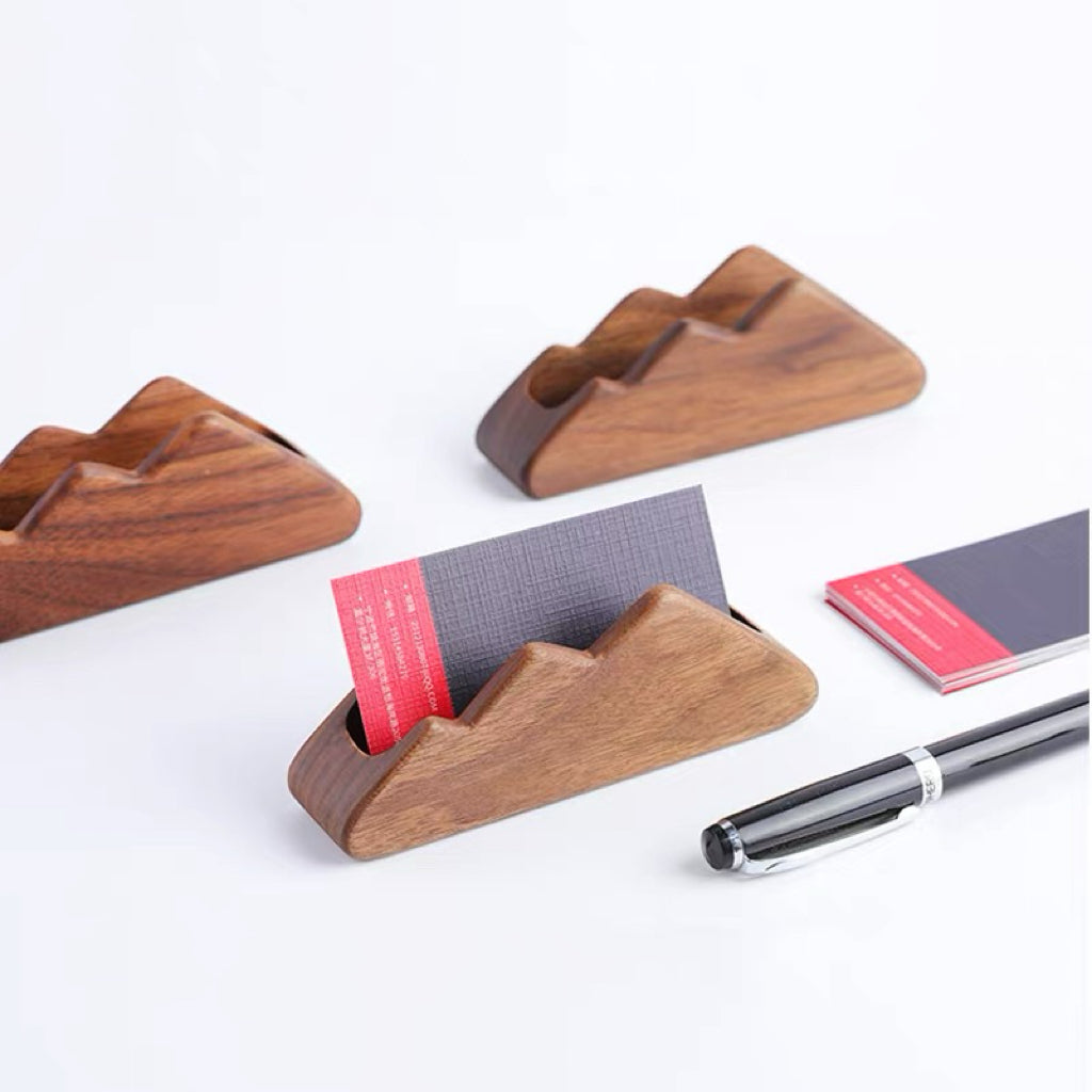 Monto Solid Wood Business Card Stand