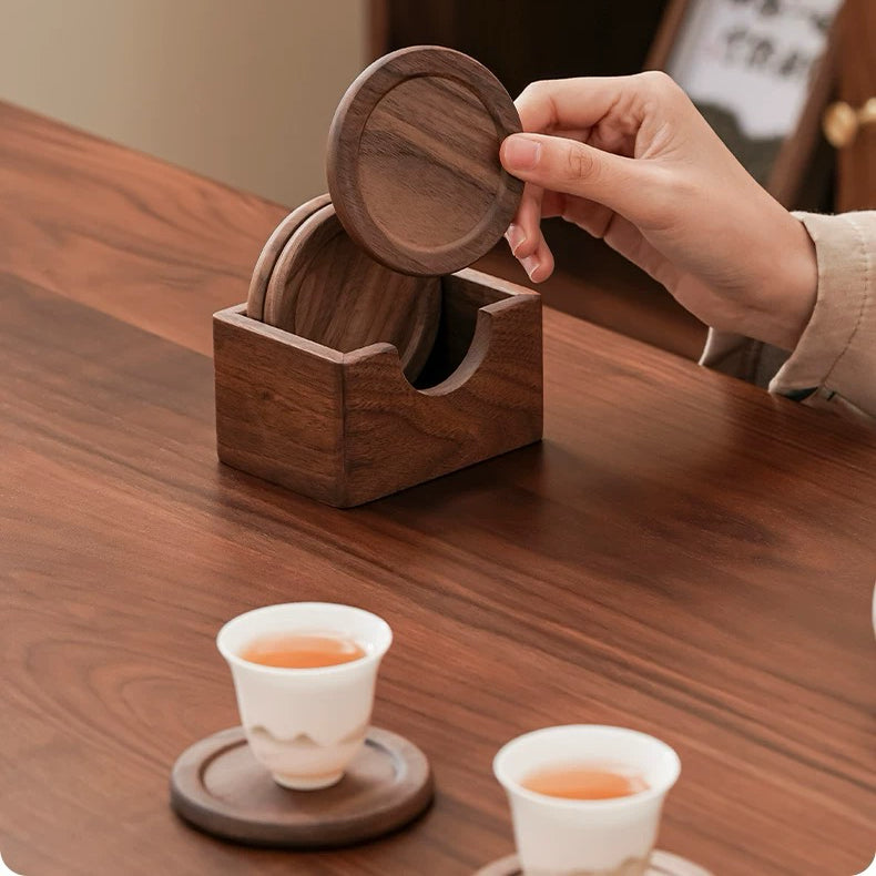 Moryu handcrafted walnut tea tools collection