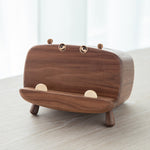 Natural Walnut Hippo Tissue Box