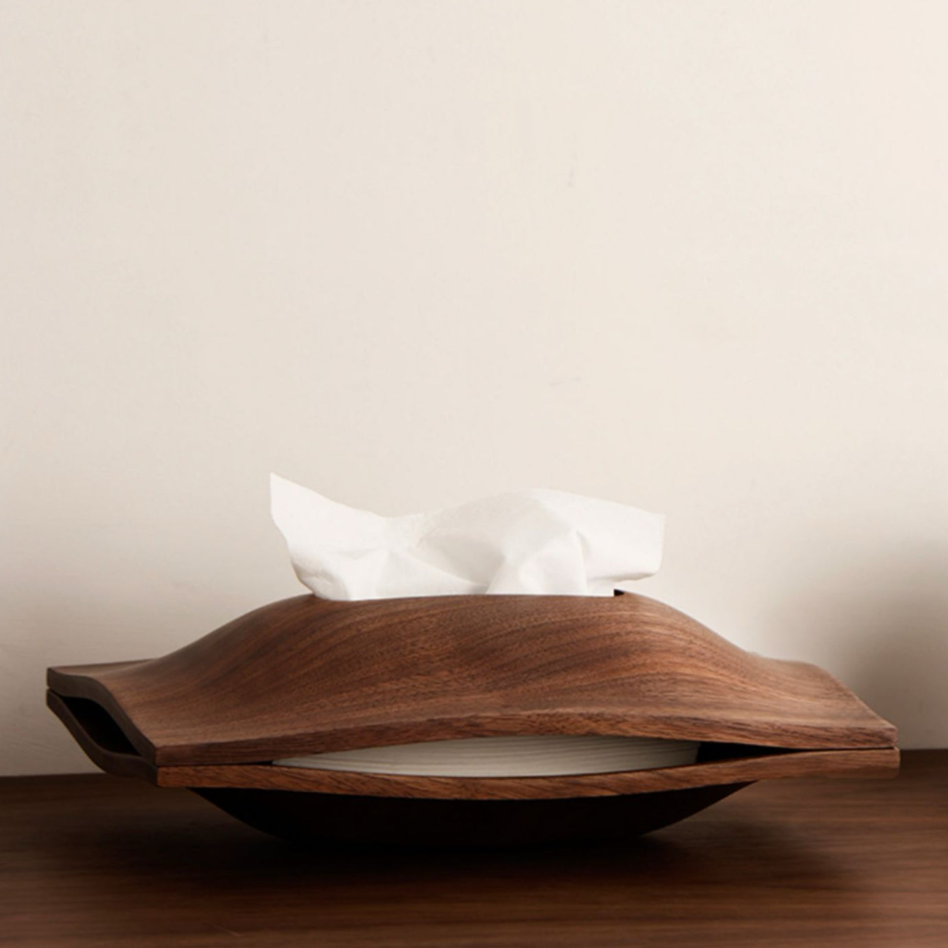 NatureLine Walnut Tissue Box Organizer