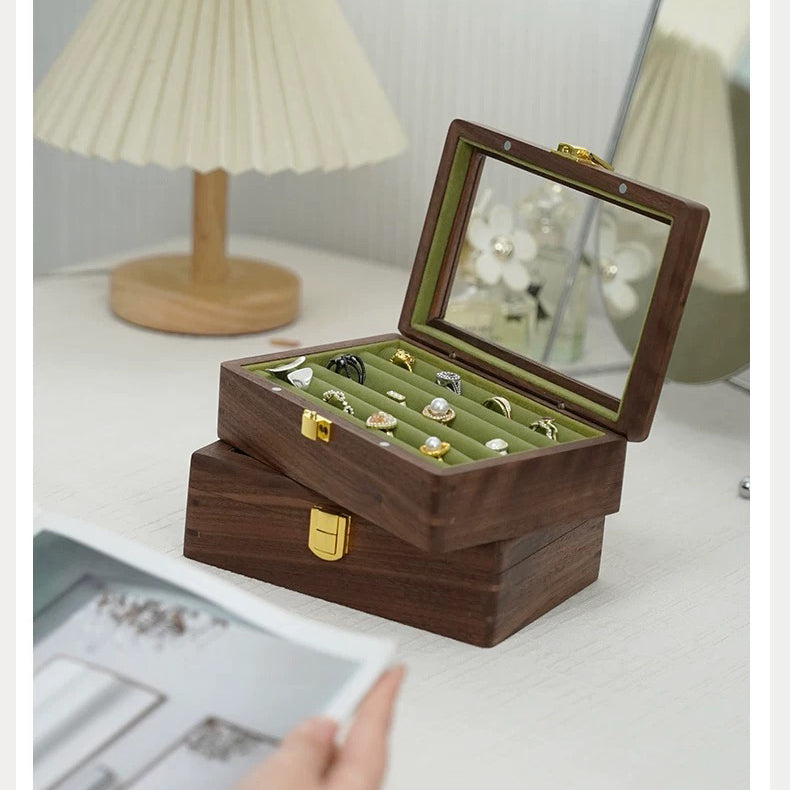 Nora wooden jewelry box designed for rings and earrings