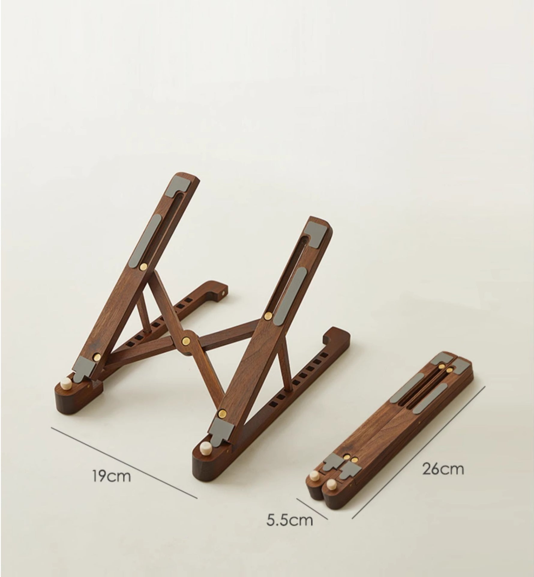 NoteFlex Walnut laptop stand for home/office