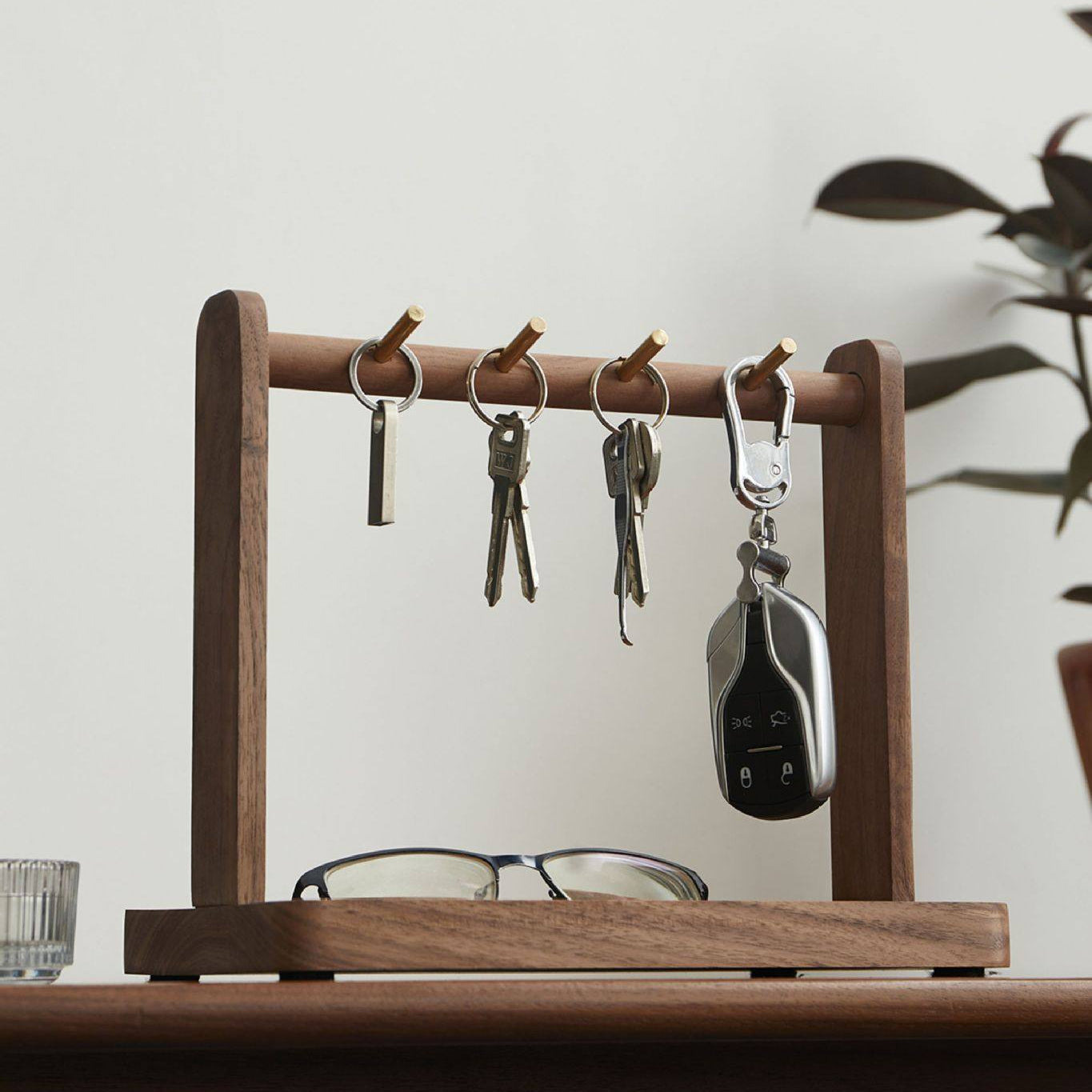 Orlan wooden key organizer stand for tabletops