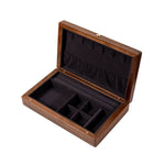 Premium Lunara Chocolate Black Walnut Jewelry Box on marble surface