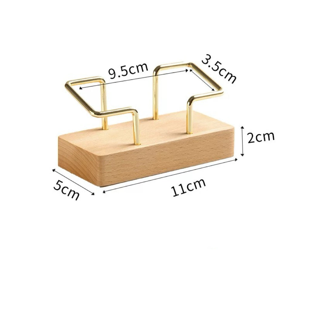 Premium solid wood business card display stand