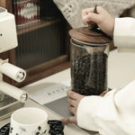 Retro Medieval Solid Walnut Lid Glass Canister