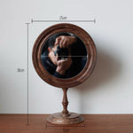 Retro Tabletop Mirror with Wooden Frame