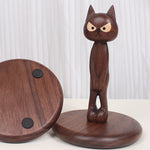 Solid Wood Cat Tissue Holder for Home Decor