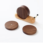 Solid Wood Coasters with Snail Design