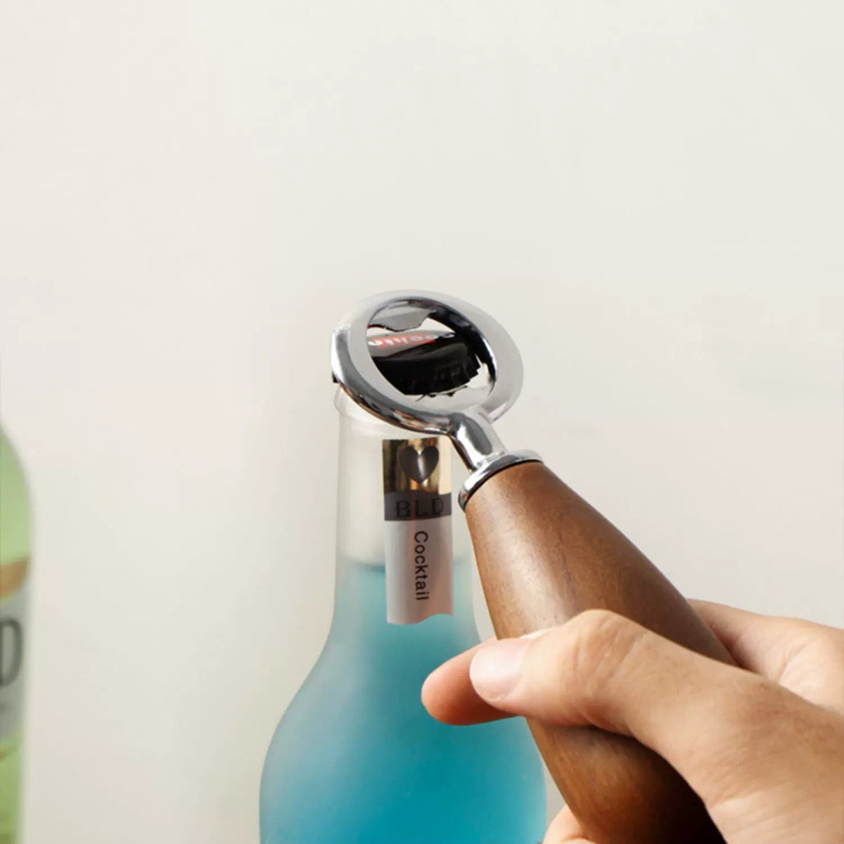 Squishy handcrafted walnut bottle opener