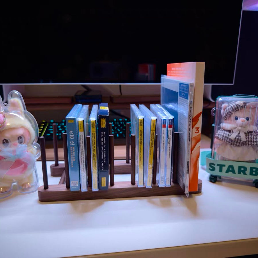 Tempora handcrafted CD display stand in solid wood