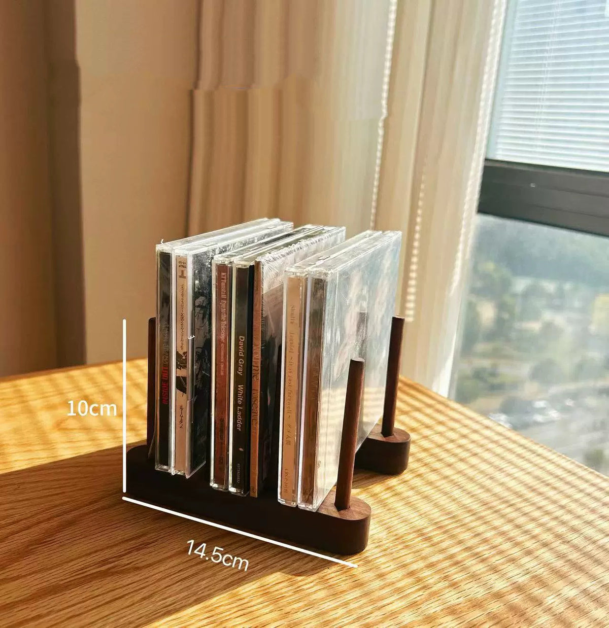 Tempora handcrafted wood CD display rack