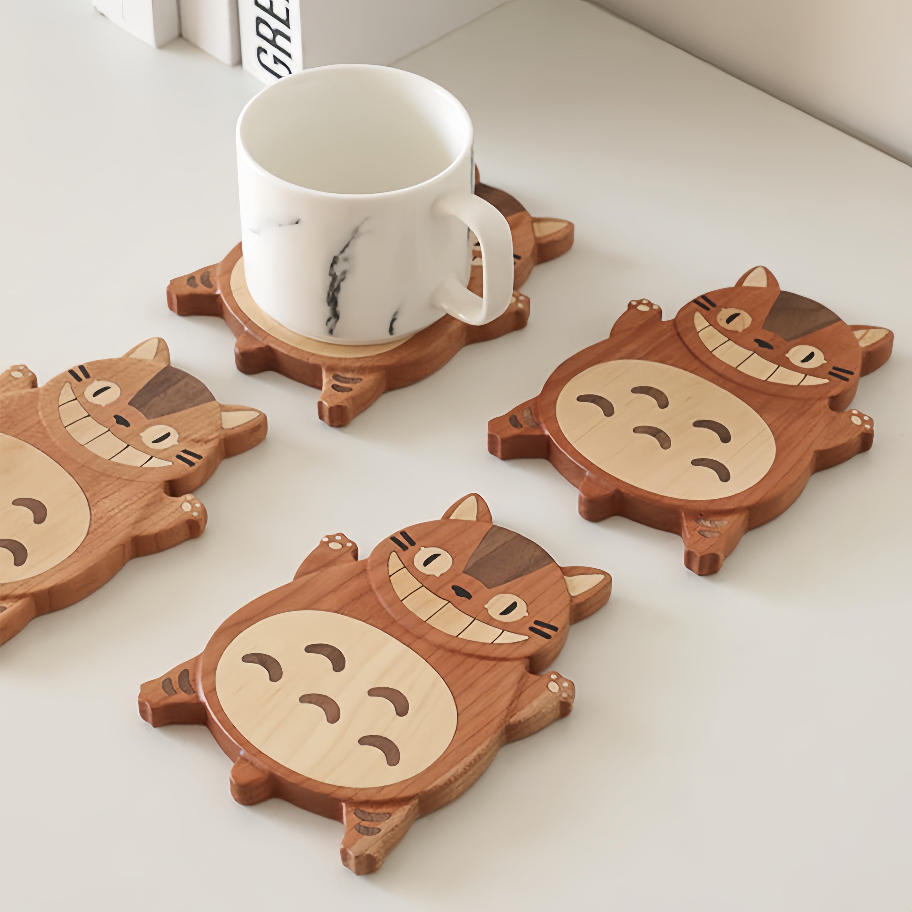 かわいいチェリー木製コースター（ティーカップ／コーヒーカップ用