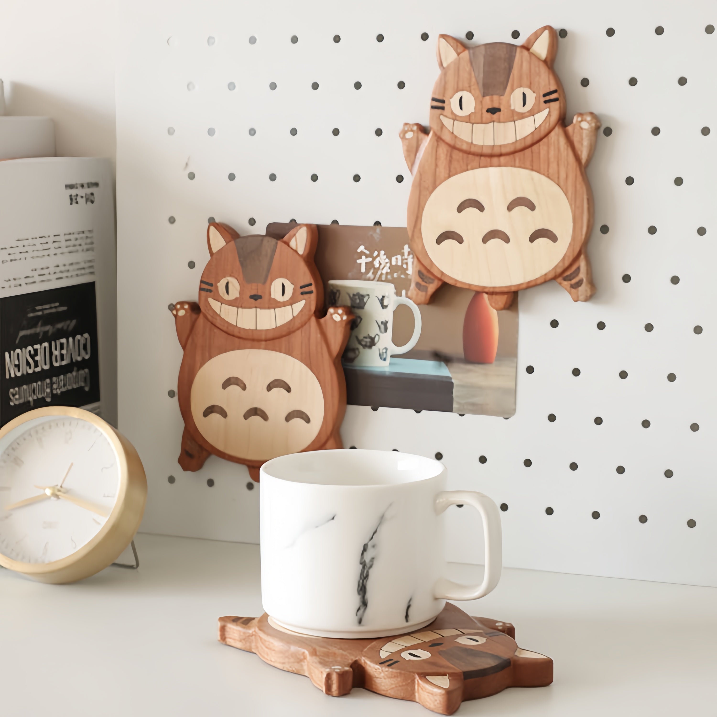 かわいいチェリー木製コースター（ティーカップ／コーヒーカップ用
