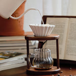 Walnut wood stand for pour-over coffee dripper