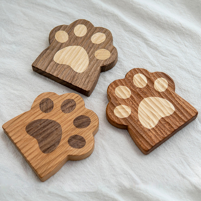 Wooden Cat Paw Table Decor