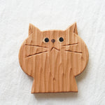 Wooden Cat Table Decor