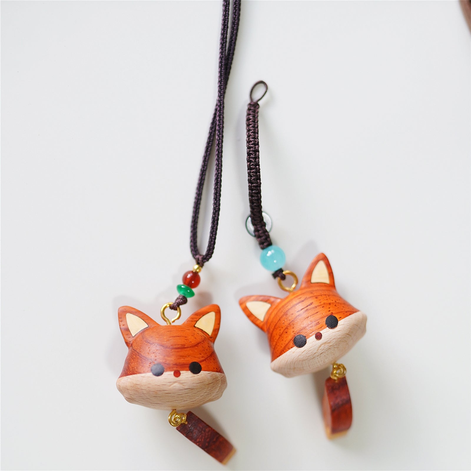 Wooden Fox Keychain