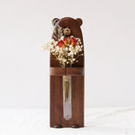 Wooden magnetic vase for mini flowers and plants