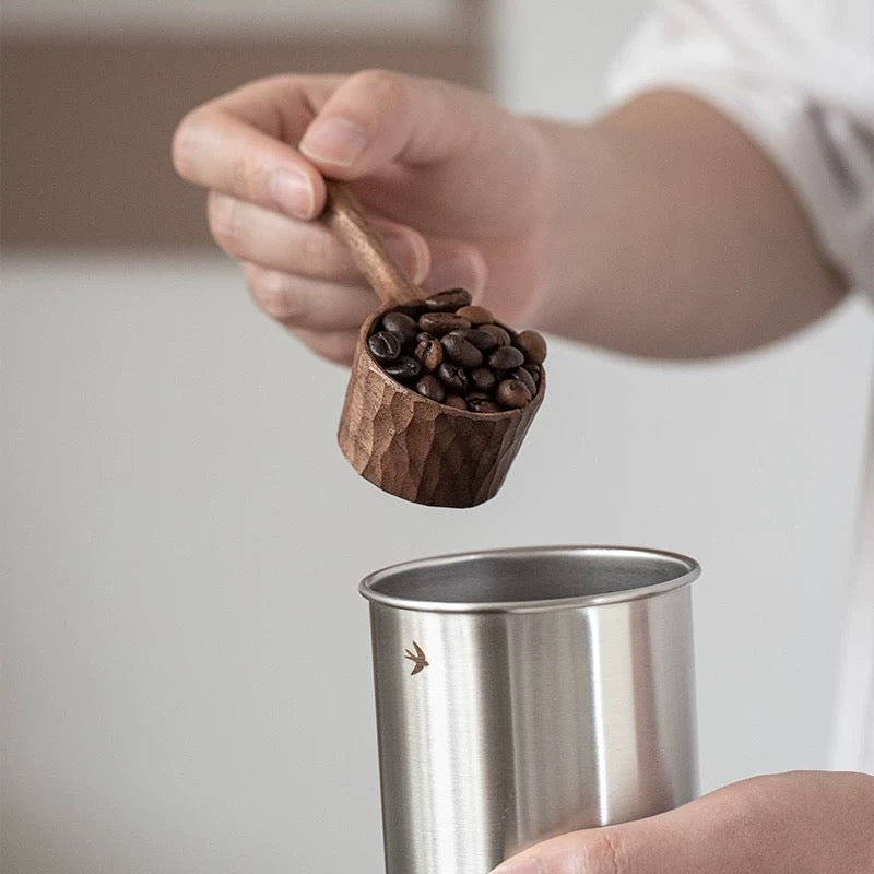 black walnut coffee scoop
