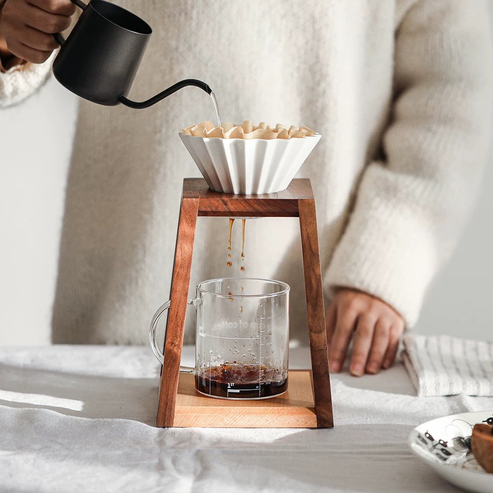 handcrafted walnut coffee holder