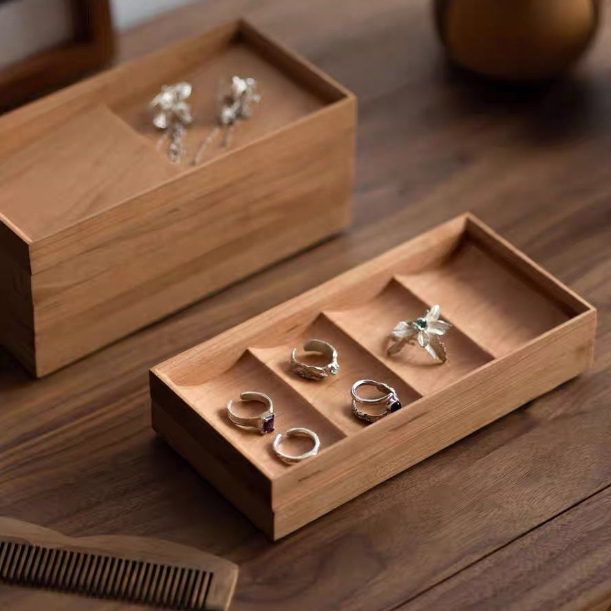 Clara Modulaire Massief Houten Sieraden Organizer Set
