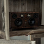 minimalist walnut Bluetooth speaker