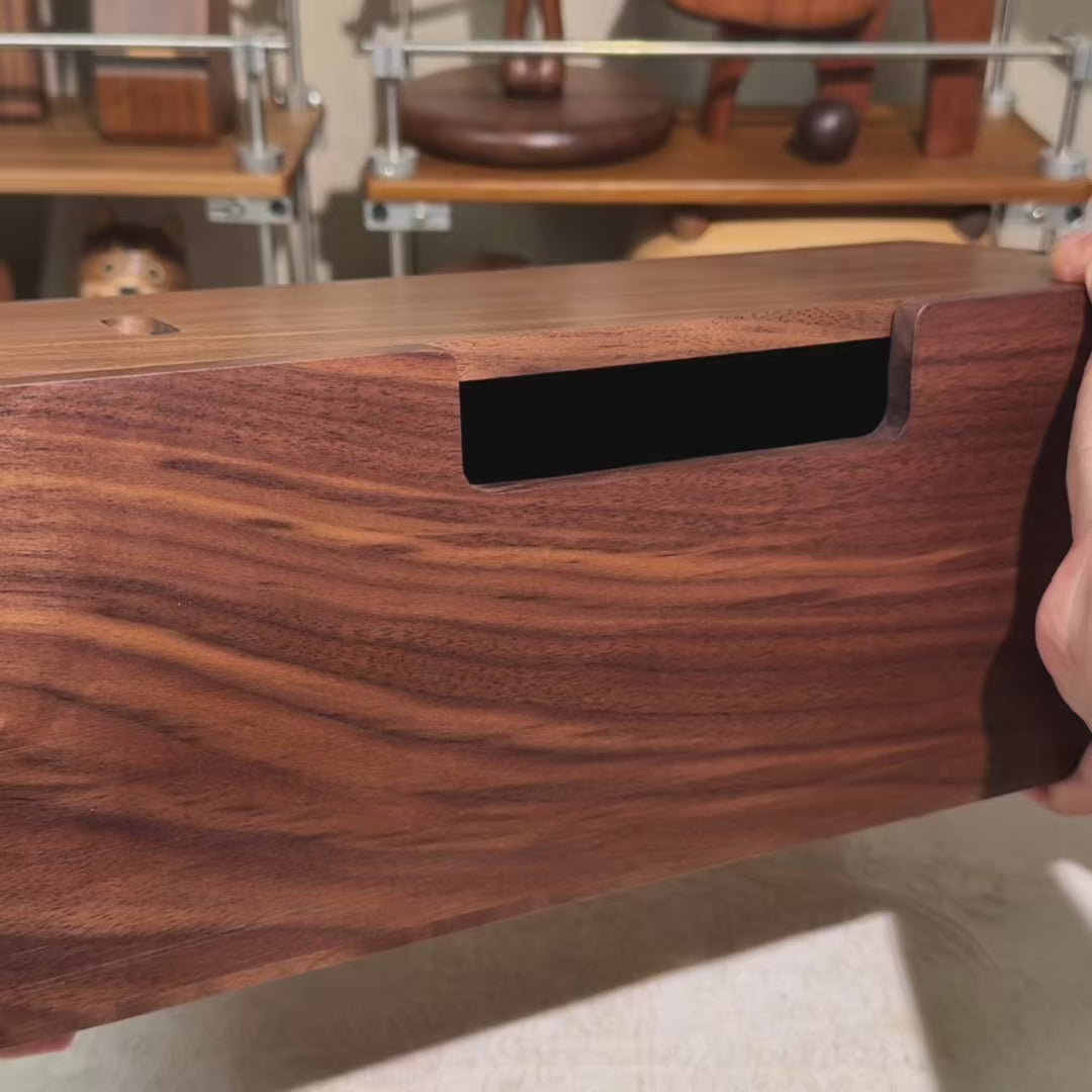 TimberWire Black Walnut Power Strip Organizer Box