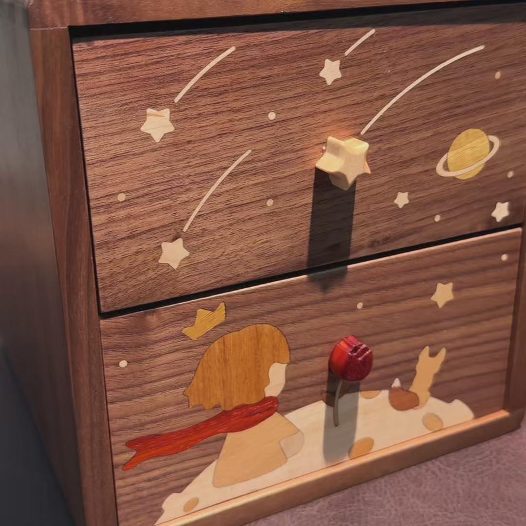 Caddy Solid Wood Two-Drawer Storage Cabinets