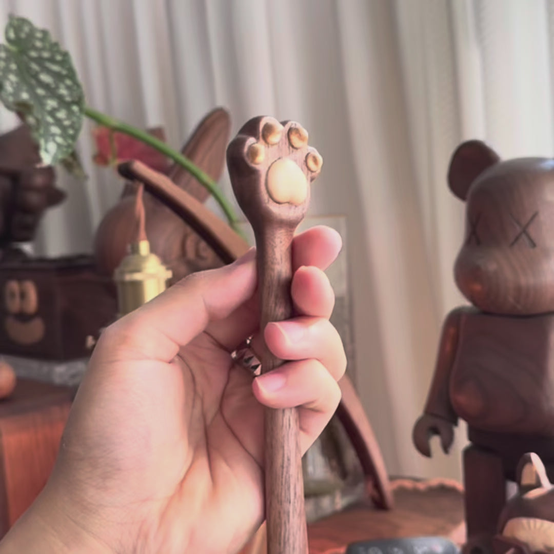 Cat Paw Black Walnut Back Scratcher
