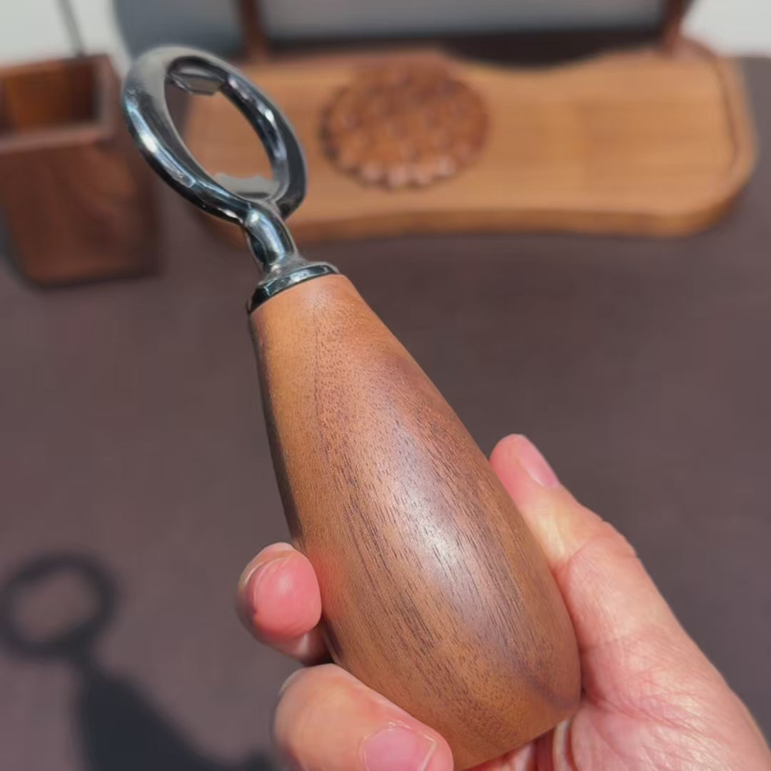 Squishy Solid Walnut Bottle Opener