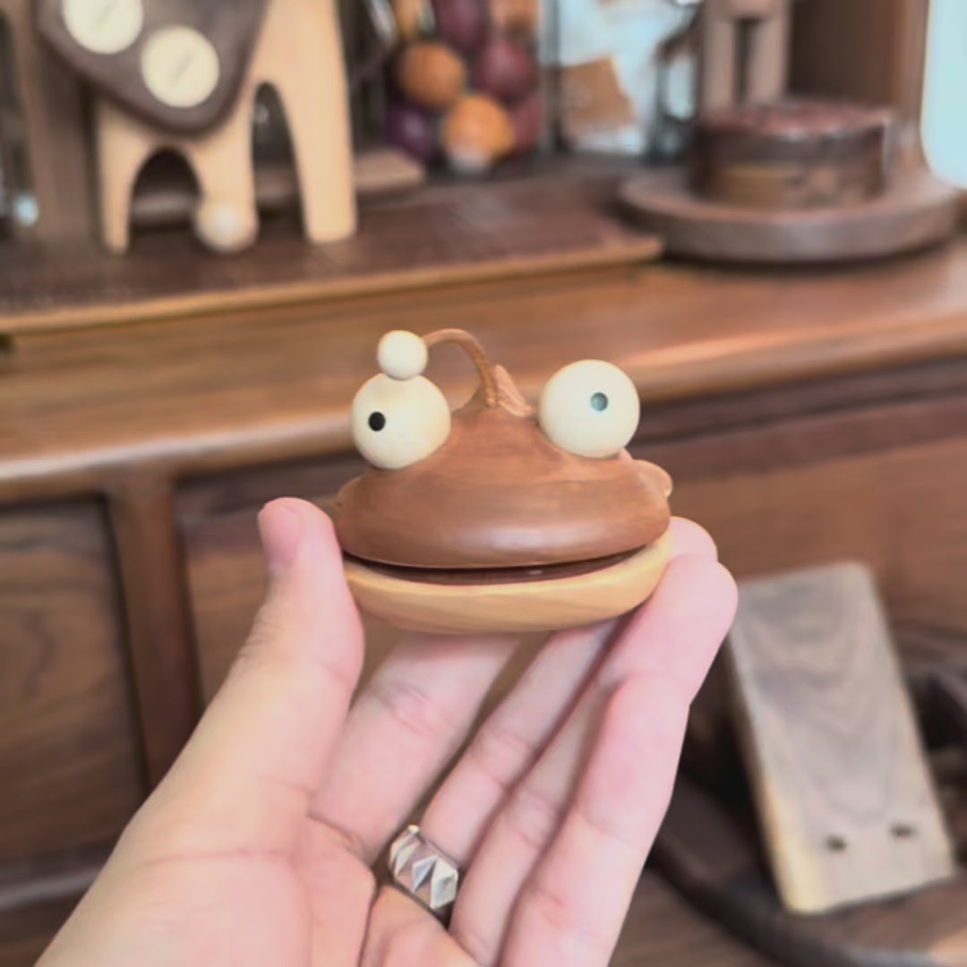 Anglerfish Walnut Snack Clip & Fridge Magnet