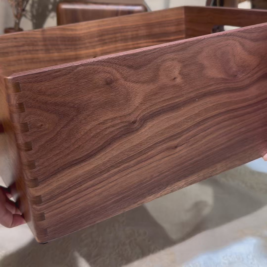 Organizador de maquillaje sólido de nogal Woodfort