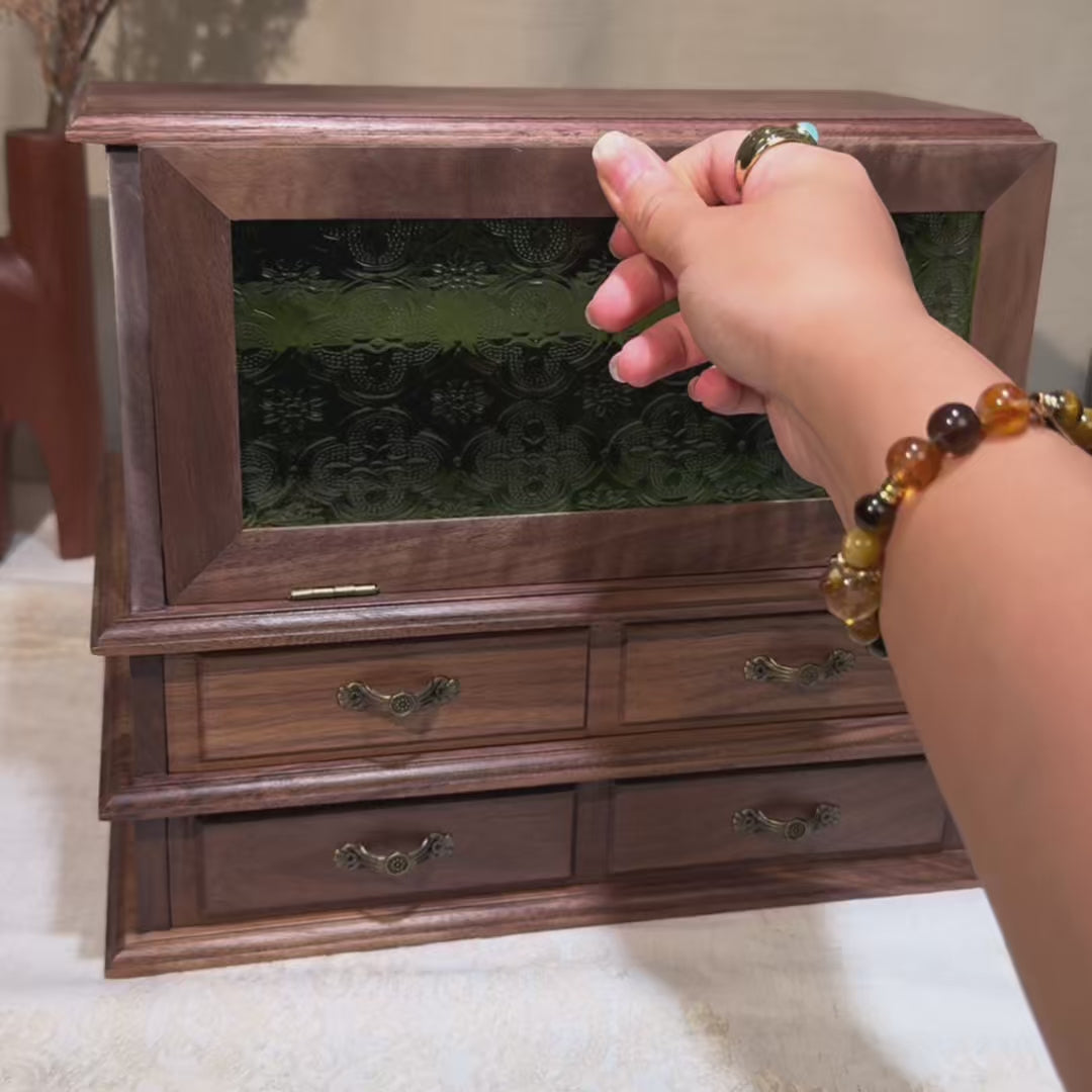 Gabinete organizador de joyas de madera maciza Boudoir