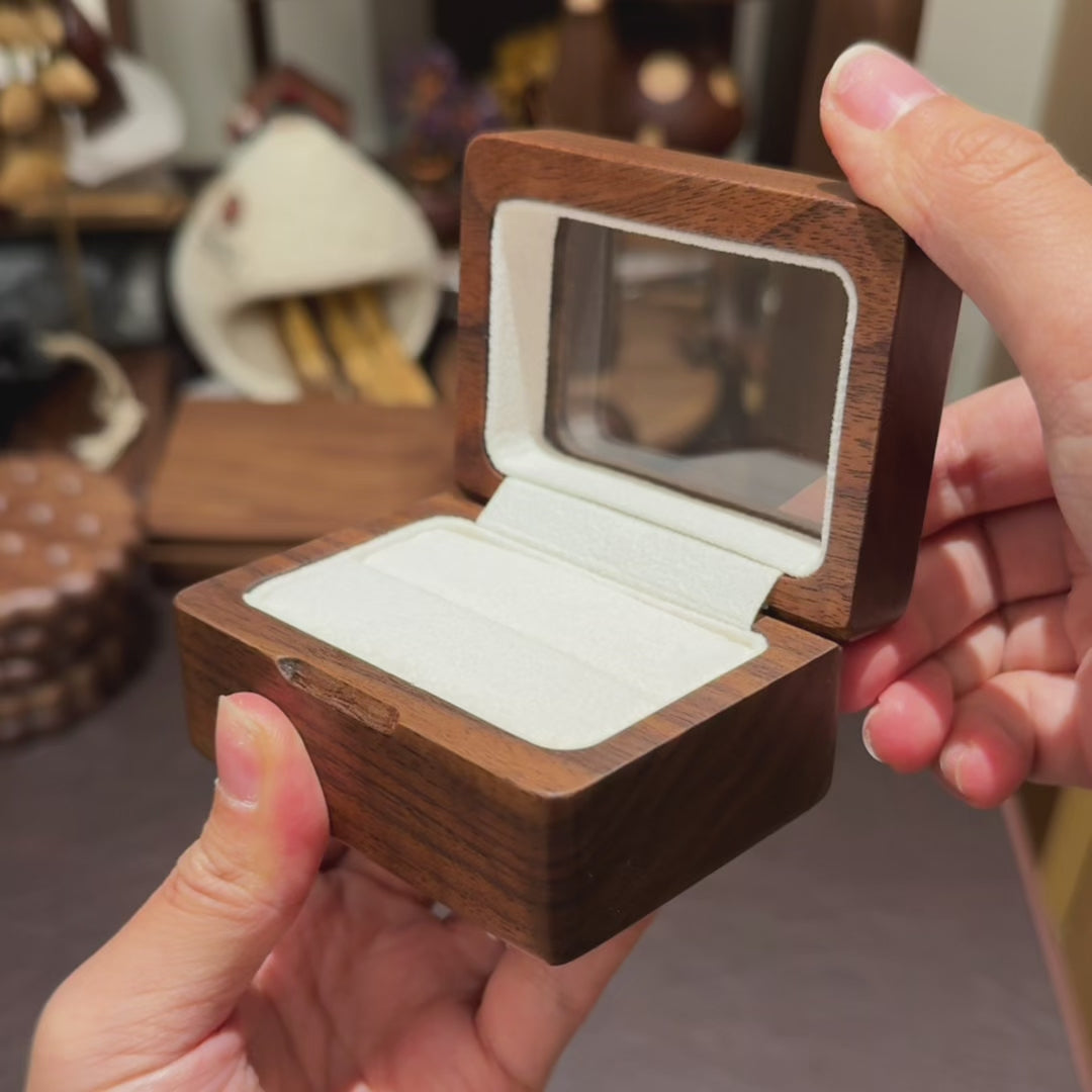 Lumina Natural Solid Wood Ring Box