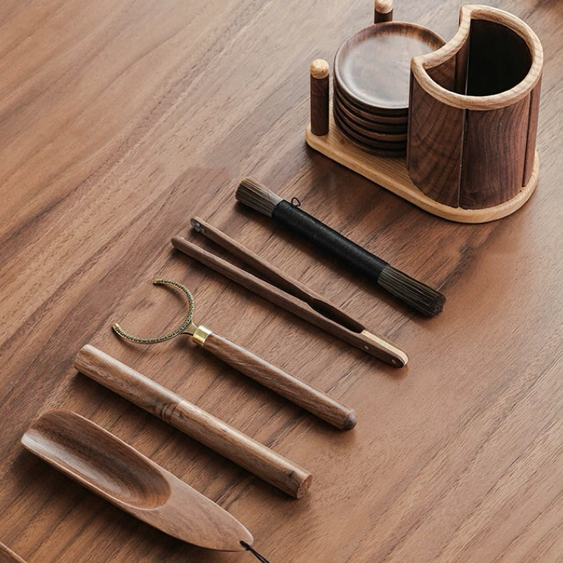 solid walnut tea tools