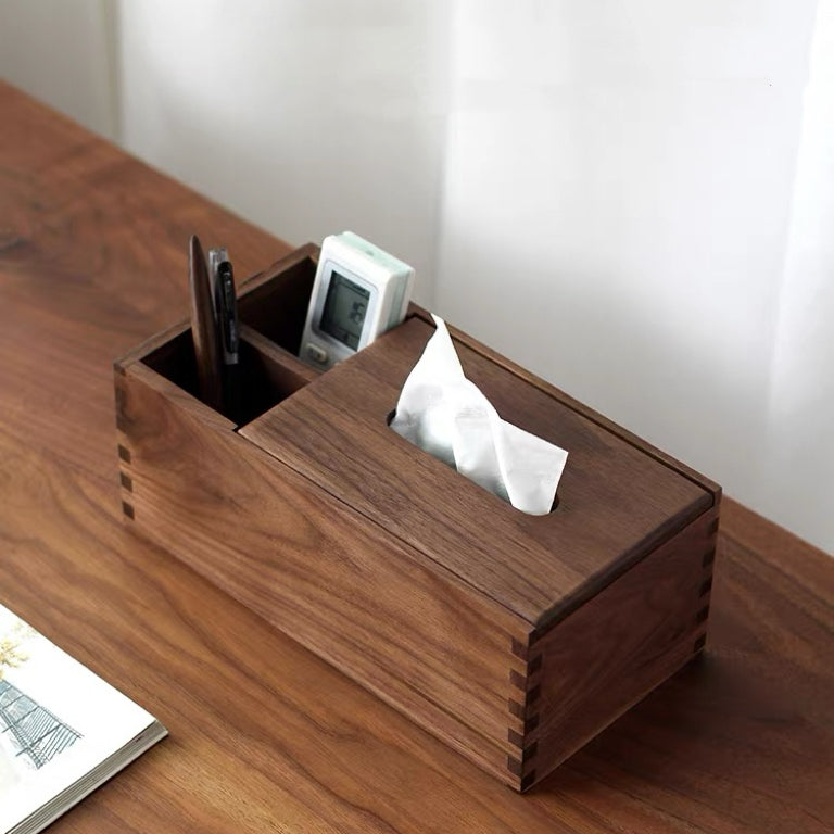 Marlow Solid Walnut Tissue Box Organizer