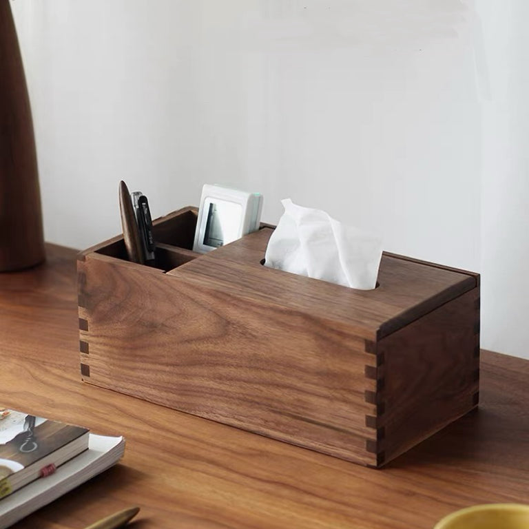 Marlow Solid Walnut Tissue Box Organizer