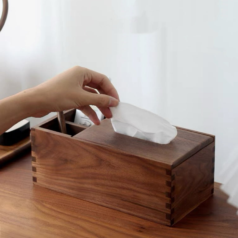 Marlow Solid Walnut Tissue Box Organizer