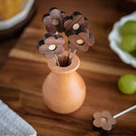 unique floral wooden fruit picks for entertaining